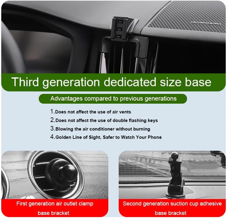 Car Phone Holder for Volvo XC60 Auto Accessories [Only for 2018-2025 XC60] [Auto Lock Hands Free Cell Phone Mount Car fits for iPhone & All Smartphones] – Enhanced Compatibility and Speed