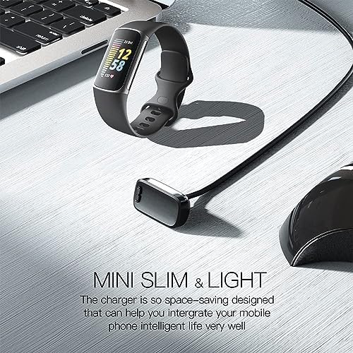 Fitbit Charge 6 & Luxe Charger Dock – Rapid Power Replacement Cable for Charge 5, Lightweight and Durable Smartwatch Charging Solution in Sleek Black Finish – Optimize Your Fitness Tracking Experience with Enhanced Compatibility and Portability