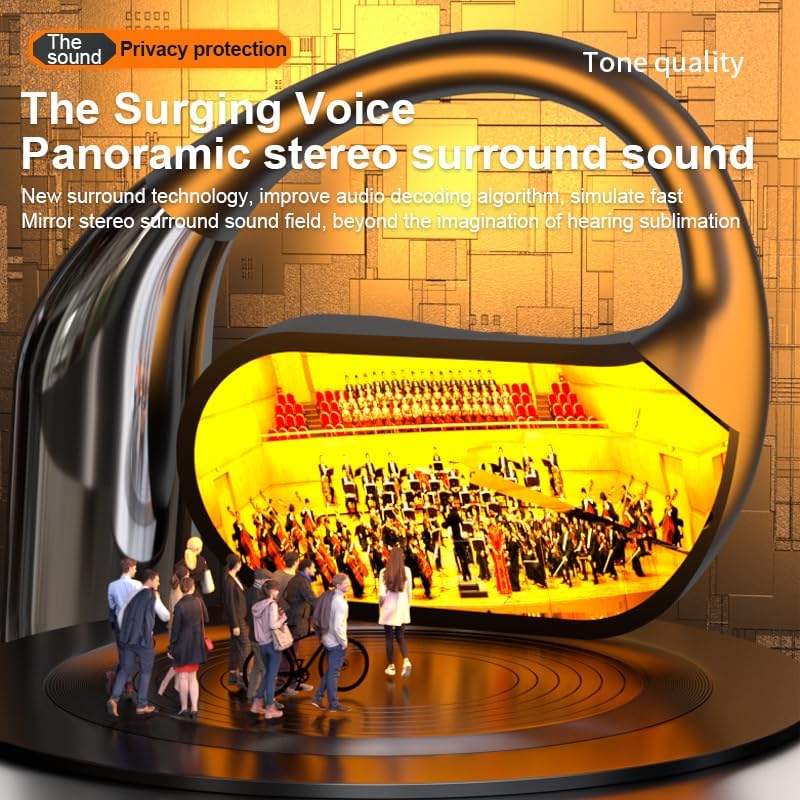 Open Ear True Wireless Sports Earbuds with Bluetooth 5.4 – Advanced Waterproof Headphones for Active Lifestyles Featuring 10 Hours Playtime, 80 Hours Standby, Secure Ear Hooks, Built-in Mic, and LED Display Charging Case for Effortless Battery Management and Enhanced Fitness Performance