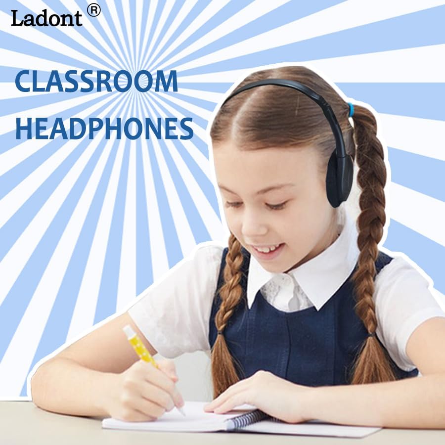 Bulk Classroom Headphones for Kids – Premium 25-Pack Wired On-Ear Headsets with Crystal Clear Sound, 3.5 mm Jack for Seamless Learning | Lightweight, Durable Design for Engaging Educational Experiences