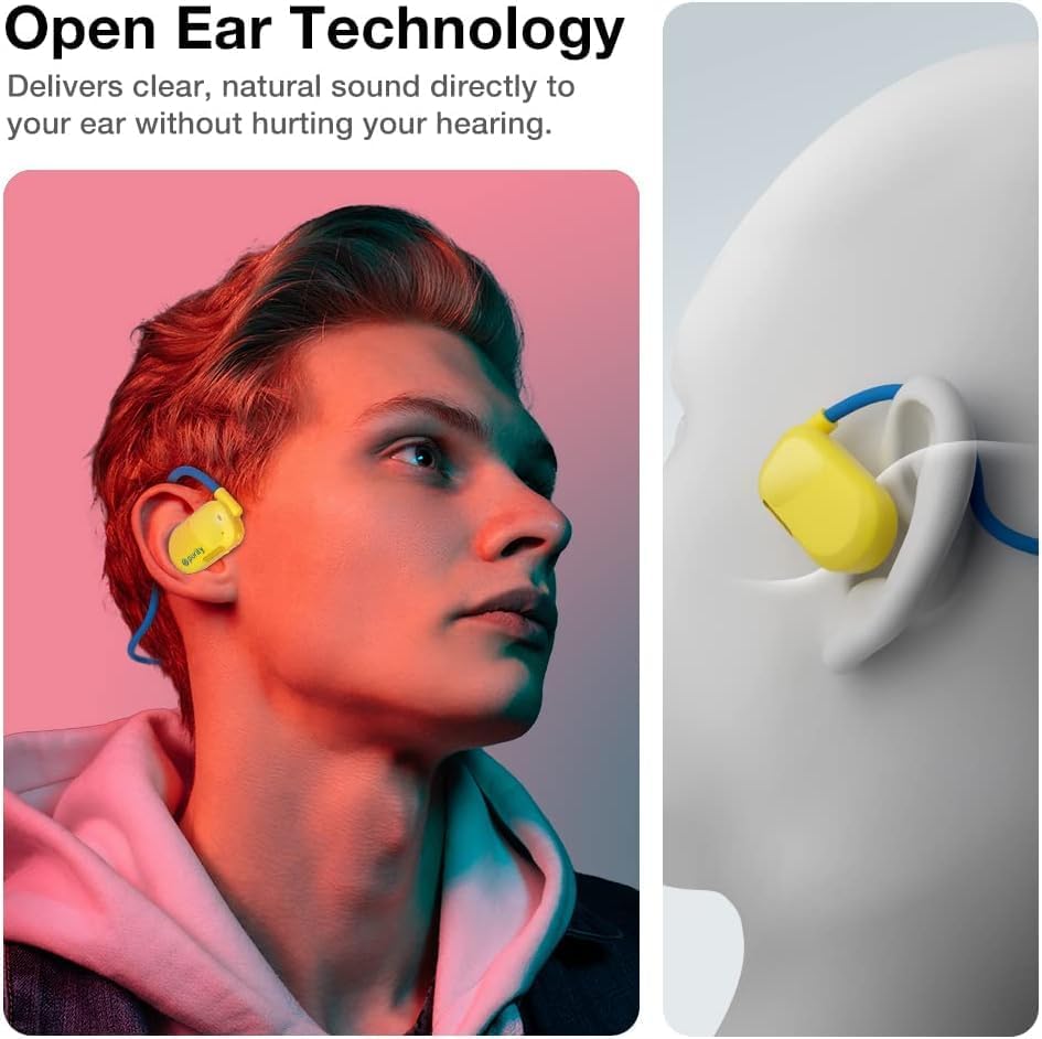Purity Air Open Ear Headphones – Advanced True Air Conduction Wireless Bluetooth Earbuds with Dual Mic for Clear Calls – Ergonomic, Sweat-Resistant Design for Active Lifestyles – Compatible with i Phone & Android – Ultimate Comfort and Audio Awareness