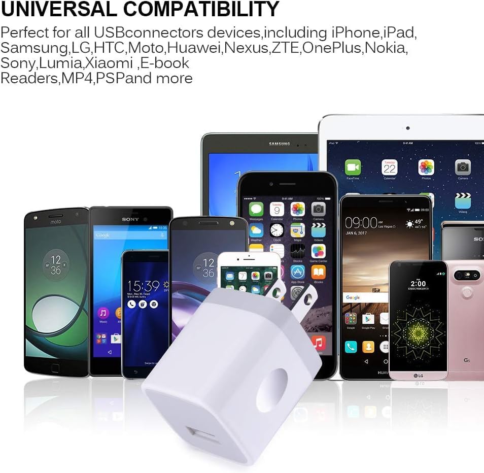 Ultimate USB Wall Charger Set – 3-Pack Power Adapter for Fast Charging – Compact Cube Design for i Phone, Galaxy, LG, Moto, and Android Devices – Reliable 1 A/5 V Output for Home & Travel – Enhanced Durability & Universal Compatibility