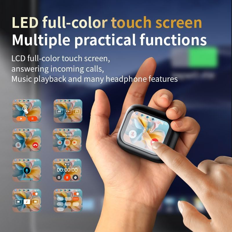 Revolutionary Touch Screen Wireless Earbuds with Bluetooth 5.4 – Unrivaled 60-Hour Battery Life, Cutting-Edge ENC Noise Cancellation & Rich Deep Bass for Superior Audio Excellence (Black) – Perfect for Active Lifestyles and Audiophiles