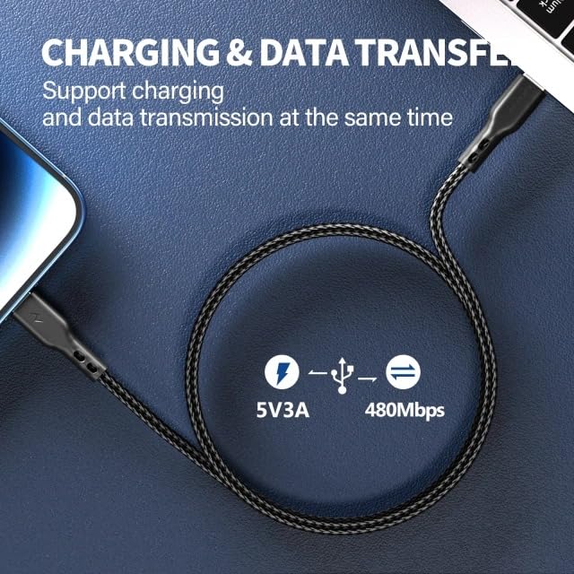 Ultra-Fast 100 W USB C Cable – 3.3 ft Nylon Braided Type C Charger for i Phone 16, Mac Book & Samsung Devices – QC 5.0 Technology for Maximum Efficiency and Durability – Versatile Charging Solution for Modern Gadgets