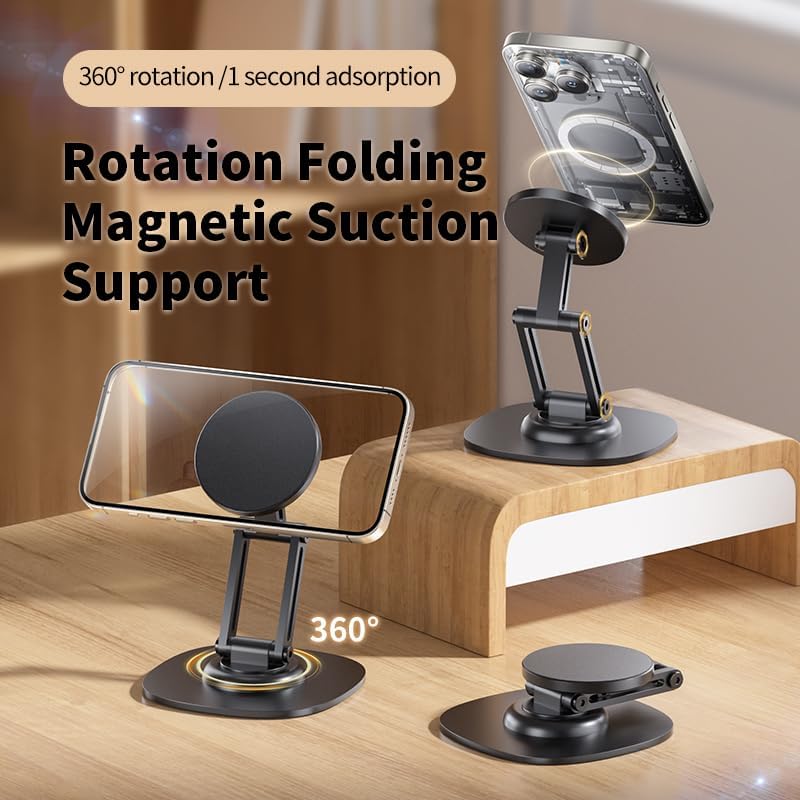 Rotation Magnetic Phone Stand Holder for iPhone Adjustable phone Holder Stand for Desk – Enhanced Compatibility and Speed