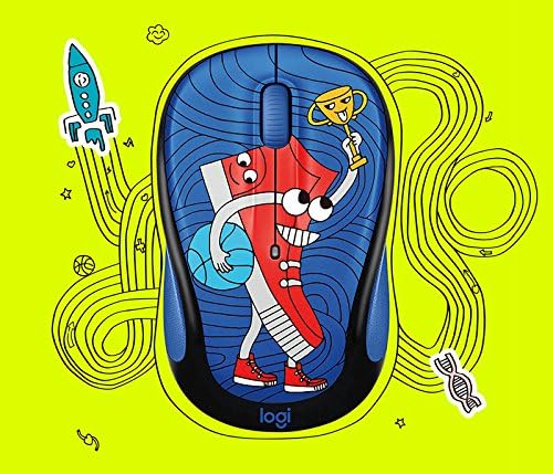 Vibrant Twinkle Teal Logitech Doodle Collection M325 c Wireless Optical Mouse – Ergonomic Design for Ultimate Comfort, 5 Customizable Buttons, Long Battery Life & Reliable 2.4 GHz Connectivity for Enhanced Productivity and Style in Your Workspace