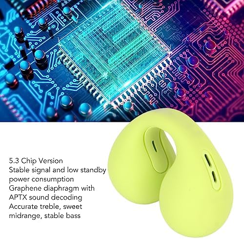 Heayzoki Open Ear Clip-On Headphones – Lightweight Noise Cancelling Mini Earbuds for Active Lifestyle, Perfect for Running and Sports (Vibrant Green) – Enhanced Audio Clarity and Awareness