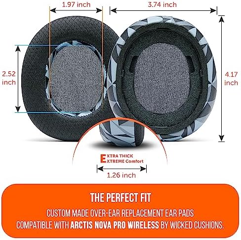 Experience Ultimate Comfort with WC Freeze Nova Pro Wireless Cooling Gel Earpads for Arctis Nova Pro – Exclusive 90’s Black Design, Enhanced Durability & Sound Isolation, Tailored Fit for Gamers Seeking Maximum Performance and Prolonged Play Sessions