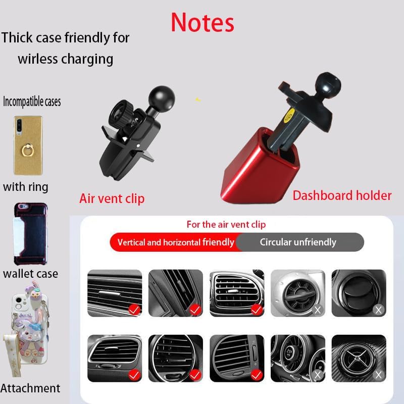 Chic Red Demon Wireless Car Charger Mount with Auto Clamping and Built-in Battery – Fast Charging for i Phone 14/13/12/11/X/SE & Samsung S22/S21/S20/Note Series – Stylish Dashboard and Vent Holder for Effortless Navigation and Convenience