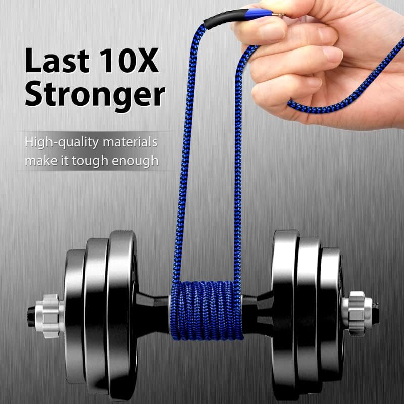 Premium 5-Pack i Phone Charger Set: MFi Certified Nylon Braided Fast Charging Cables (3 FT, 6 FT, 10 FT) for i Phone 14/13/12/11/X/Max/8/7/6/5/SE/i Pad – Unmatched Durability & Versatile Lengths for Every Lifestyle