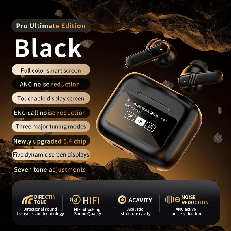 Transform Your Soundscape with LX-20 ANC/ENC Bluetooth Earbuds – Exceptional High-Fidelity Audio, State-of-the-Art Noise Cancellation, Waterproof Durability, and Intuitive Touch Controls for Seamless Listening and Connectivity