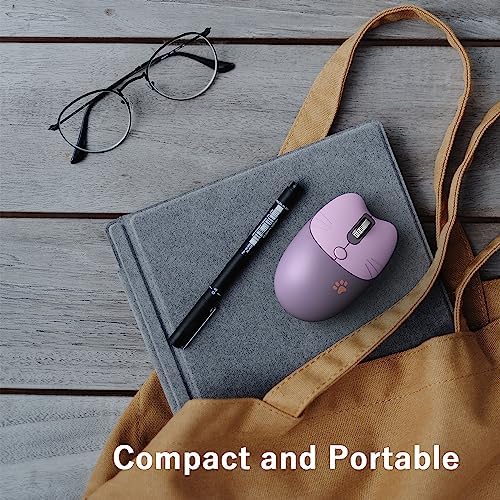 Adorable Pink Cat Wireless Silent Mouse – 2.4 GHz Plug and Play Optical Companion for Laptop & PC – Compact, Noise-Free Design Perfect for Home, Office, and Study Sessions – Cute Cat-Themed USB Nano Receiver Included