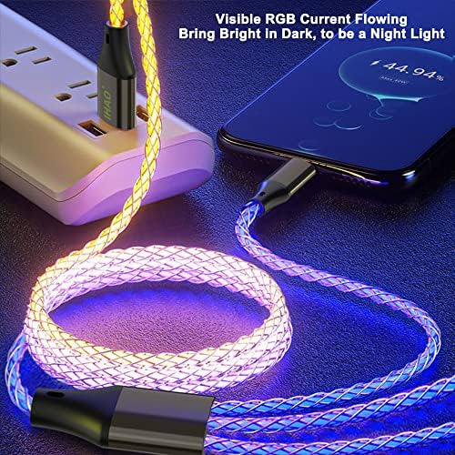 IHAO 60 W USB Type C to Type C Fast Charging Cable with LED Current Indicator – High-Speed Data Transfer for Android & i OS Devices – 39 Inch Universal Charger in Vibrant Green – Durable, Efficient Power Delivery for Modern Tech