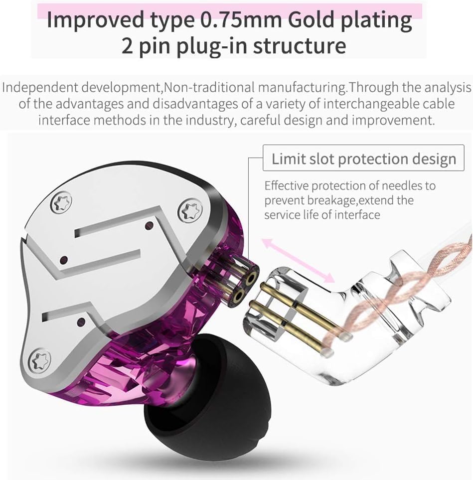 KZ ZSN PRO X Dual Driver Earbuds – Hi-Fi Stereo Headphones with Balanced Armature & Dynamic Driver, Ergonomic Comfort for Optimal Listening, Detachable Cable & Built-In Microphone, Perfect for Audiophiles & Everyday Use – Golden Finish