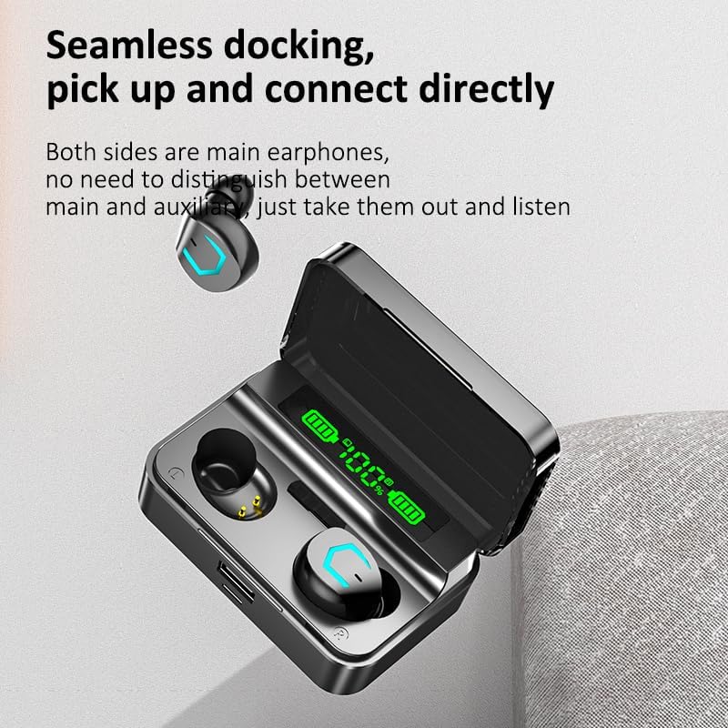 Premium IPX7 Waterproof Bluetooth 5.2 Wireless Earbuds with Touch Control – Advanced Noise-Canceling Headphones for Active Lifestyles, Digital Battery Display for Seamless Connectivity and Comfort during Sports and Work