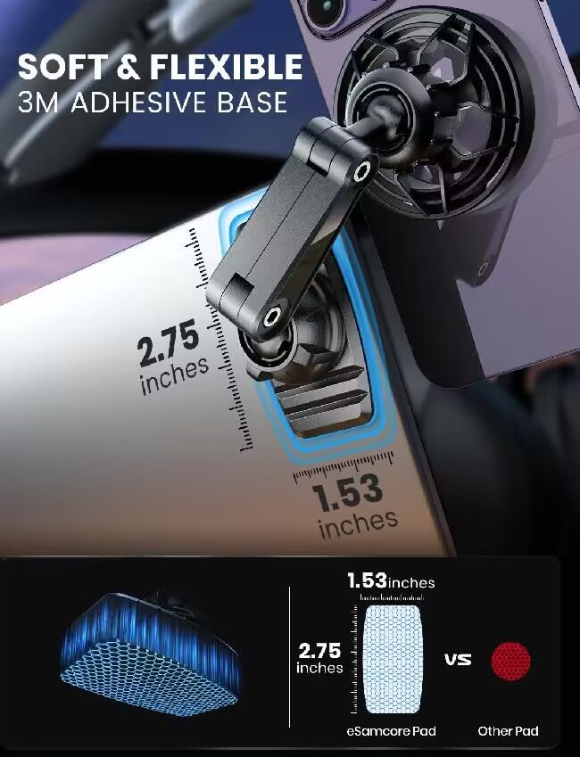 Revolutionize Your Driving with the e Samcore Mag Safe Car Mount – Premium Magnetic Phone Holder for i Phone 15, 14, 13, and 12 Pro Max, Featuring a Flexible Base for Effortless Adjustment and Enhanced Stability – Ultimate Car Accessory for Safe Navigation and Hands-Free Use