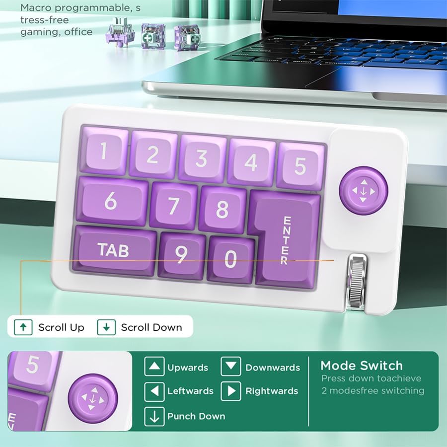 Compact Wired Mechanical Gaming Keyboard with Joystick – Hot-Swappable Keys, RGB Backlit Design for Office & Gaming, Enhanced Control & Customization by JOMAA – Perfect Blend of Performance and Style