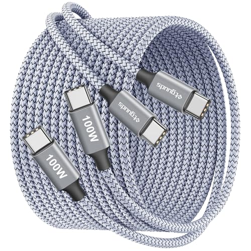 Elevate Your Charging Experience with the etguuds 100 W USB C Cable – 8 ft, 2-Pack Fast Charging Type C Charger Cord for Seamless Power Delivery to Mac Book, i Pad, i Phone 16/15 Pro Max, Samsung Galaxy S24/S23, and Google Pixel – Ultimate Compatibility and Durability for On-the-Go Efficiency
