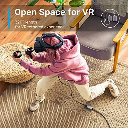 Unitek 32-Foot USB 3.0 Active Extension Cable for Oculus Rift, Xbox Kinect, and Play Station – High-Speed Signal Booster with 5 V 2 A Power Adapter for Enhanced Performance and Compatibility – Durable Aluminum Design for Seamless Gaming and Streaming Experience