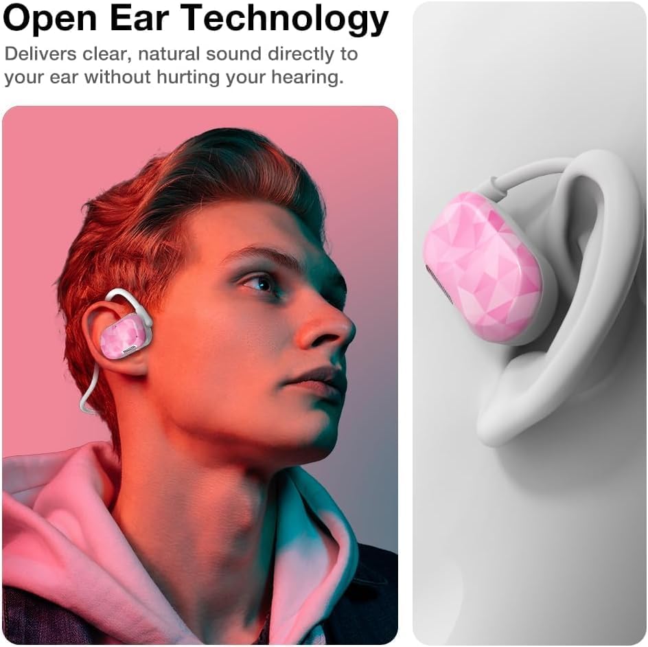 Purity Air Open Ear Headphones – Advanced True Air Conduction Wireless Bluetooth Earbuds with Dual Mic for Clear Calls – Ergonomic, Sweat-Resistant Design for Active Lifestyles – Compatible with i Phone & Android – Ultimate Comfort and Audio Awareness