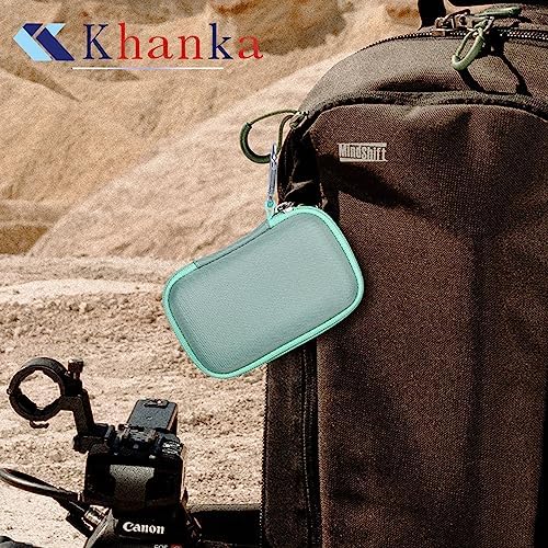Khanka Compact Hard Shell Travel Case for Anker Mag Go 10000 m Ah Power Bank – Lightweight & Shockproof Protection for Apple Watch Charging – Ideal for Outdoor Adventures with Carabiner Clip – Dust & Water Resistant Storage Solution – Secure Design with Internal Buckle & Mesh Pocket for Accessories – Case Only, No Battery Included