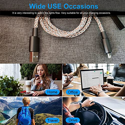 BANVCO 4.9 ft MFi Certified i Phone Charger with LED RGB Light – Fast Charging USB to Lightning Cable for i Phone 14, 13, 12, 11, Pro, XS Max, XR, X, 8, 7, 6 Plus, SE – Enhanced Durability & High-Speed Data Sync for Modern Users