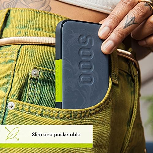 Ultra-Sleek Instant Go 5000 Wireless Power Bank – 5000 m Ah Fast Charging Portable Charger with Qi Compatibility for Effortless Device Power-Up – Elegant Black Design for On-the-Go Lifestyle