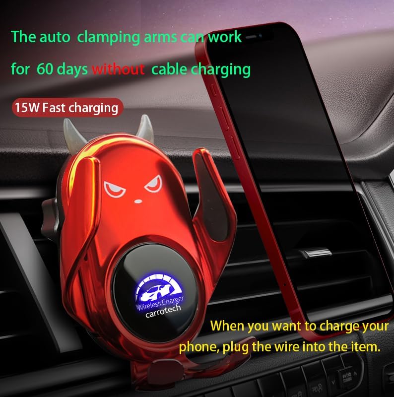 Charming Pink Rabbit Wireless Car Charger Mount – Effortless Auto-Clamping Phone Holder for i Phone 15, 14, 13, 12 & Samsung S24, S23, S22 – Whimsical Air Vent Accessory with Rapid Charging and Universal Fit Features