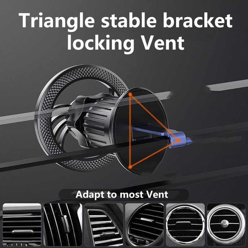 for iPhone Fits MagSafe Car Mount – Magnetic Mag Safe Phone Holder Car Accessories,Dashboard Vent Car Mount for iPhone 16 15 14 13 12 Pro Max Plus,Samsung Galaxy Moto,Gifts for Men Women (Black) – Enhanced Compatibility and Speed