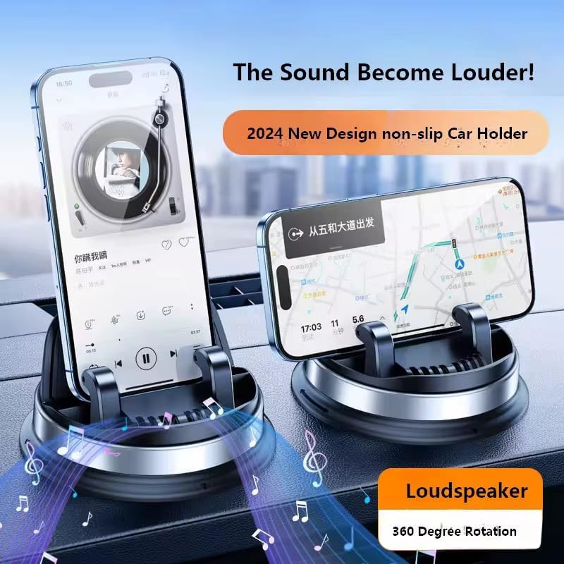 Universal Car Dashboard Phone Holder: Non-Slip Silicone Mount with 360° Rotation & 30° Adjustable Design for All Smartphones Including i Phone 16 Pro Max, Android & Pixel – Enhance Your Driving Safety and Navigation Experience