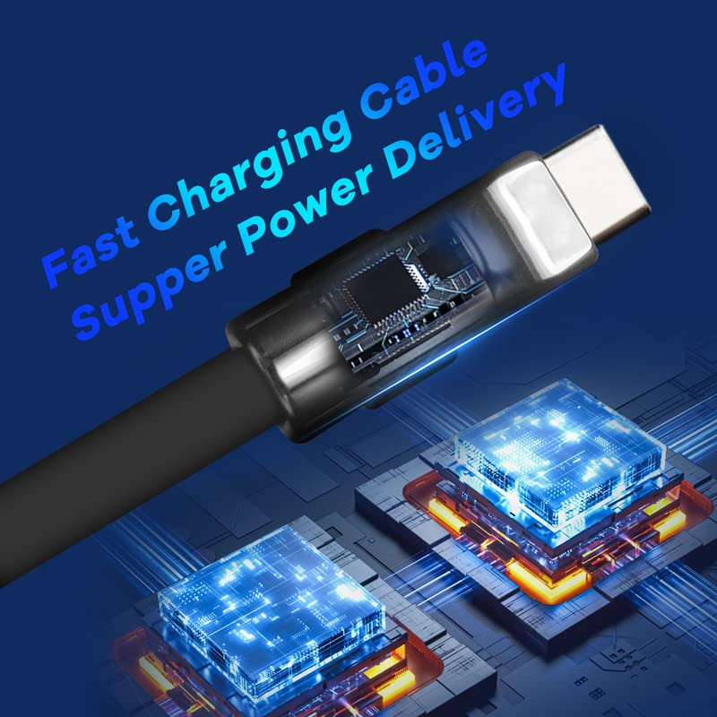 Revolutionary 8.5 FT Samurai Edition USB-C Cable – Ultra-Durable Black Chubby Design for 240 W Fast Charging, Perfectly Compatible with i Phone 16/15, i Pad, Mac Book & Galaxy Series, Stylish Silicone Build for Everyday Reliability and Optimal Performance