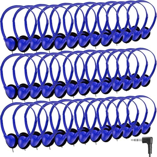 Bulk Kids Headphones – 25-Piece Classroom Audio Package for Enhanced Learning – Lightweight Adjustable On-Ear Design with Universal Device Compatibility in Sleek Black – Perfect for Engaging Group Activities and Extended Listening Comfort – Durable and Affordable Solution for Students and Adults
