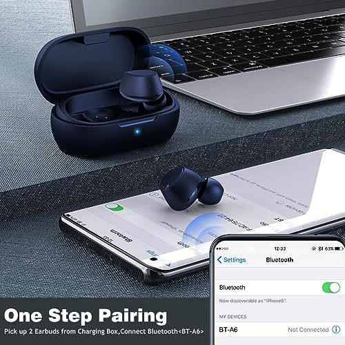 Next-Gen Bluetooth 5.2 Wireless Earbuds for i Phone 16, Samsung S24, and Google Pixel – Ultra-Compact True Wireless Earphones with Touch Control and Built-in Microphone for Optimal Sound Quality and Seamless Connectivity