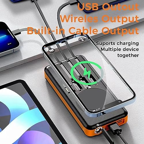 Ultimate Outdoor Solar Power Bank – 10000 m Ah Waterproof & Dustproof Portable Charger with Built-in Cables, Wireless Charging, LED Flashlight & Digital Indicator for Adventure-Ready Performance and Fast Device Compatibility