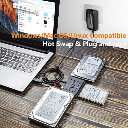WEme USB 3.0 to SATA/IDE Adapter: Ultimate Universal Converter for 2.5″/3.5″ HDD/SSD with One-Touch Backup, 6 TB Support, Includes 12 V Power Adapter & USB 3.0 Cable for Fast Data Transfer and Seamless Compatibility