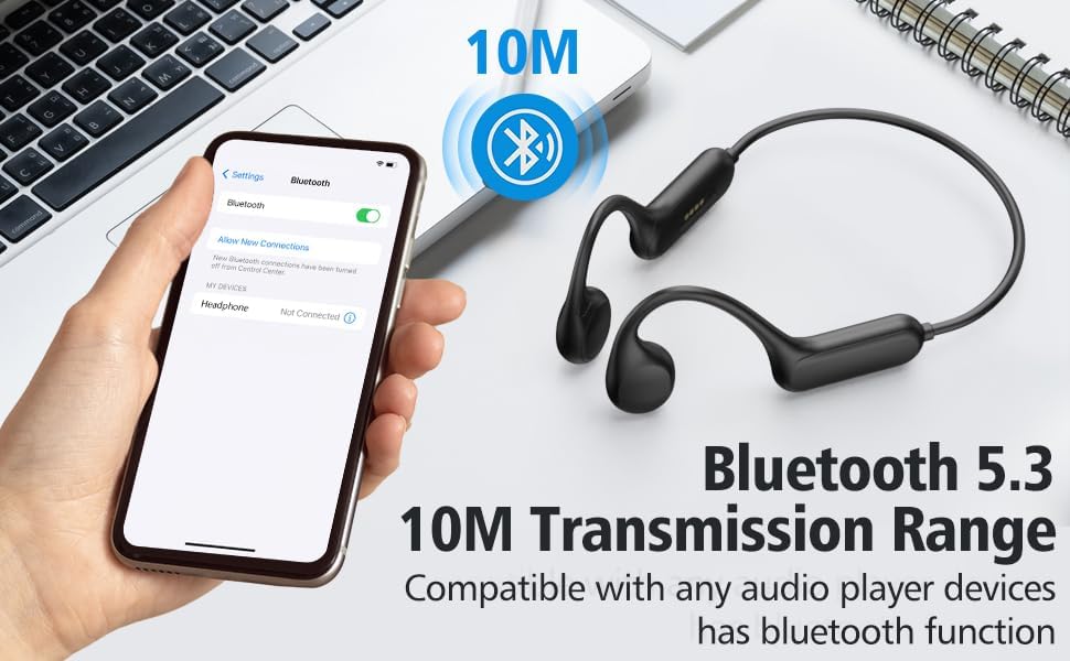 Revolutionary IPX8 Waterproof Bone Conduction Headphones with 32 GB Built-in MP3 Player – Wireless Sports Earbuds for Swimming, Running, and Cycling – Secure Fit, Enhanced Surround Sound, and Unmatched Comfort for Active Lifestyles