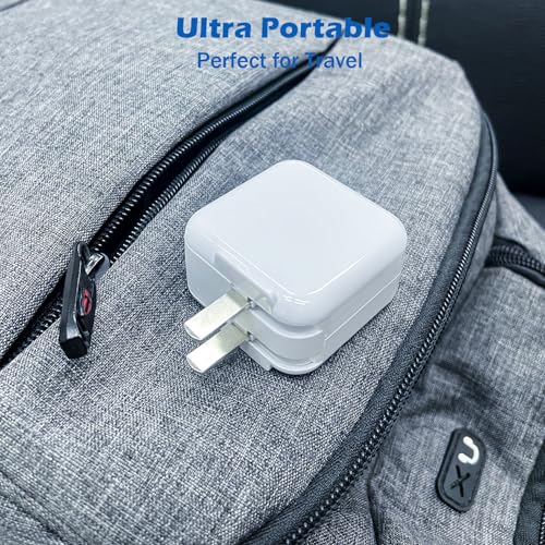 Ultimate 10-Foot Fast Charging Duo for i Pad & i Phone – Dual 12 W Foldable Travel Chargers with Extra Long USB to Lightning Cables – Perfect for Travelers Seeking Enhanced Compatibility and Portability