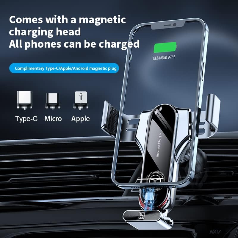 Experience Seamless Power on the Road with the SUPERLIT 15 W Qi Fast Wireless Car Charger – Auto-Clamping Air Vent Phone Mount for i Phone, Samsung, and More – Universal Compatibility and Enhanced Charging Efficiency for Ultimate Convenience