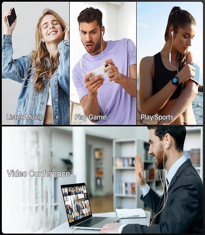 Elevate Your Audio Experience: Premium Noise-Cancelling Wired Earbuds for i Phone – Dual Pack with Built-in Mic & Volume Control – Compatible with i Phone 14/13/12/11/XR/XS/X/8/7/SE/Pro/Pro Max – Exceptional Sound Clarity & Comfort for Music Lovers and Professionals