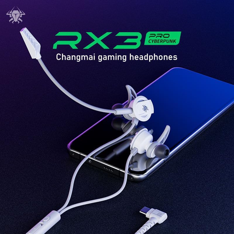 Transform Your Gaming Sessions with RX3 Pro Wired Earphones – High-Fidelity Sound, Detachable Dual Microphone, and Type-C Connectivity for Unmatched Audio Clarity and Comfort