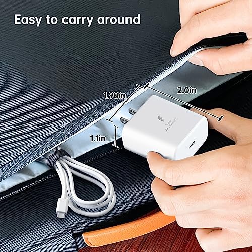 45 W Ultra-Fast Samsung Charger with 6.6 ft Type-C Cable | Power Delivery & Programmable Power Supply for Galaxy S25, S24, S23, S22 Ultra Plus, S21, Note 10, 20, A25, A15, A53, A52, Xcover 6, 7, Z Fold & Flip | Efficient Charging Block for Enhanced Device Longevity | Sleek Black Design for Modern Aesthetics