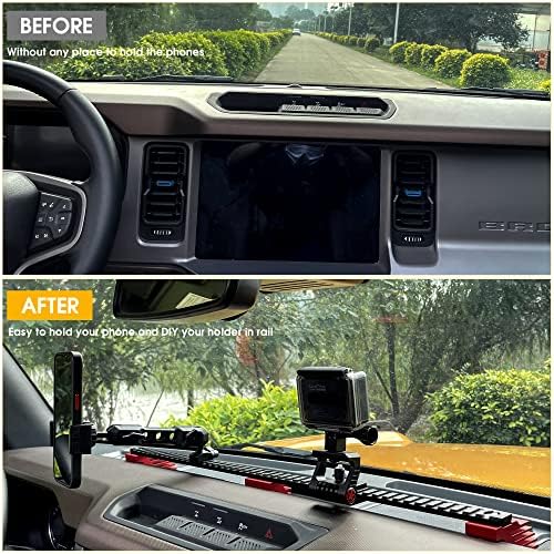 BESTAOO Premium Adjustable Dash Phone Mount for 2021-2025 Ford Bronco – Essential Driver-Side Cell Phone Holder for Effortless Navigation & Communication – Superior Stability with Universal Smartphone Compatibility