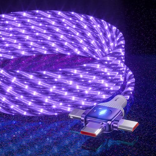 AYI 6-in-1 Universal Multi-Port Charger: Fast PD Charging Cable with USB A/Type C, Lighted Current Indicator, and Enhanced Device Compatibility for Smartphones, Laptops, and Tablets – Compact, Durable, and Travel-Friendly Solution