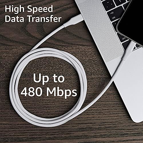 Amazon Basics MFi Certified 6 ft USB-A to Lightning Charger Cable for i Phone & i Pad – Durable ABS Construction, Fast Data Transfer, 2-Pack for Enhanced Convenience & Compatibility