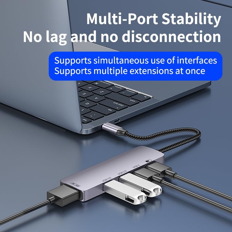 Transform Your Mac Book Pro into a Powerhouse with Our 4 K60 Hz USB C Hub – Ultimate Multi-Port Adapter for Lightning-Fast Data Transfers, PD 100 W Rapid Charging, and Dual SD/TF Card Readers – Ideal for Professionals and Creative Minds