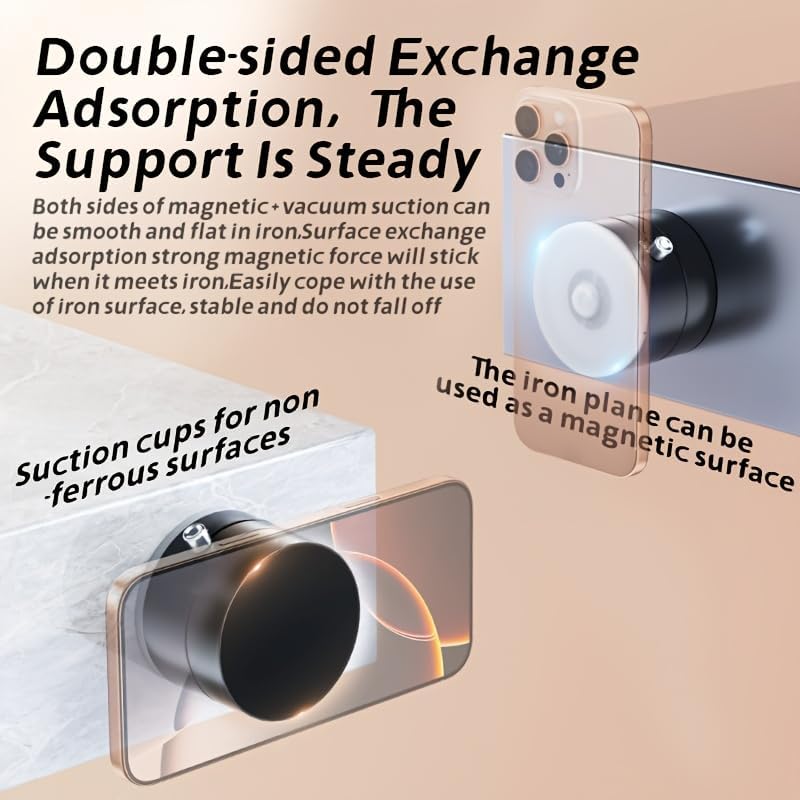 360° Adjustable Vacuum Magnetic Suction Cup Phone Mount Car Navigation Holder Portable Foldable Black – Enhanced Compatibility and Speed