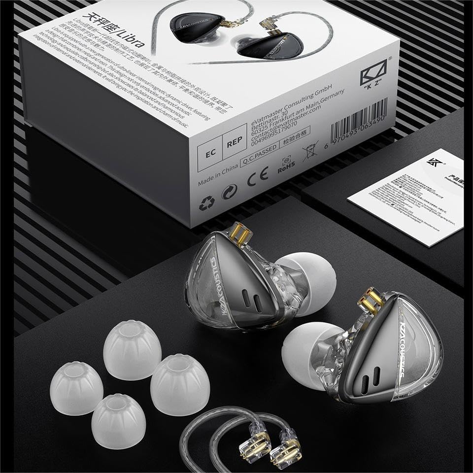KZ X Angelears Libra Hi-Fi In-Ear Monitors – Ultra-Wide Frequency Dynamic Driver Earbuds with Customizable 0.75 mm Replaceable Cable – Experience Rich Bass and Crisp Highs for an Immersive Audio Journey – Ergonomically Crafted for Maximum Comfort and Extended Wear – Lightweight Design Perfect for Active Lifestyles – Elevate Your Audiophile Experience with Premium Sound Quality – Ideal Companion for Daily Commuting and Leisure – Discover Unmatched Style and Performance Fusion with KZ Libra IEMs – Perfect for Music Enthusiasts Seeking Superior Sound Fidelity