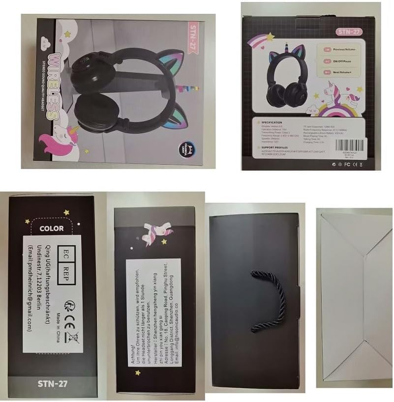 Enchanting Unicorn Wireless Headphones for Kids – Stylish Pink Foldable Design with Light-Up Features, Perfect for Tablets and Toddlers – Superior Sound Quality and Comfort for Magical Listening Adventures – Durable, Adjustable, Tangle-Free Fun for Every Little Girl