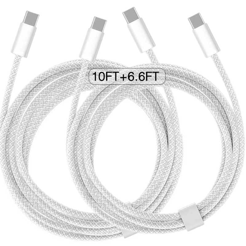 Ultra-Fast Charging USB C to USB C Cable – 6/10 Ft Nylon Braided Charger for i Pad Pro, Air, Mini – High-Speed Data Transfer & Enhanced Durability for Ultimate Convenience and Performance