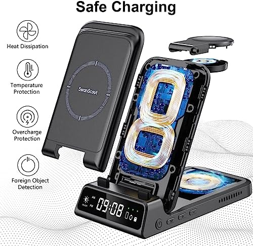 3-in-1 Wireless Charger Stand for Pixel Watch 3/2 and Google Pixel Devices – Fast Charging Station for Pixel 9 a/9 Pro/9/8/7/6/5/4 & Pixel Buds Pro/2 – Sleek, Efficient Design for Modern Tech Users – Enhanced Compatibility for Streamlined Charging Experience